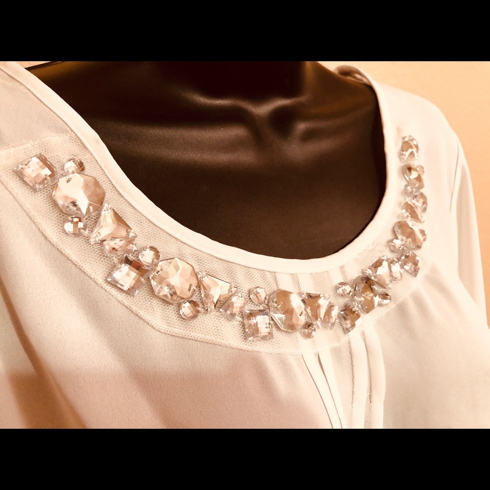 Bejeweled White Blouse